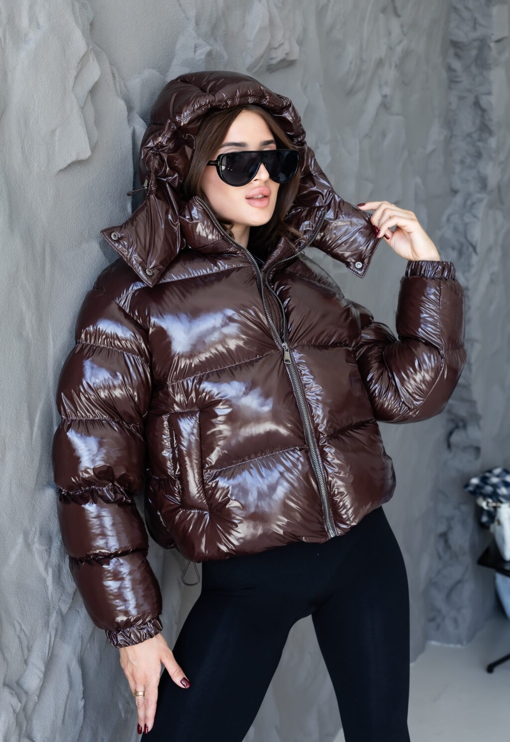 Зимняя куртка Mila Nova К-395 шоколадный — изображение 2