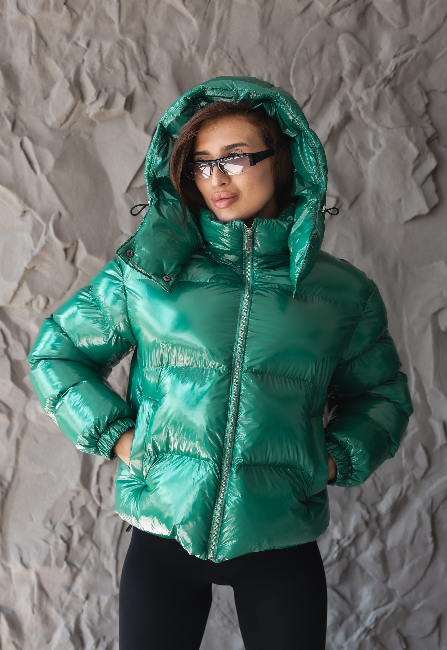 Зимняя куртка Mila Nova К-395 зеленый