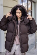 Зимняя куртка Mila Nova К-402 шоколад — изображение 2