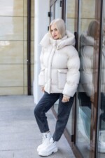 Зимняя куртка-пуфер Mila Nova К-396 молоко — изображение 6