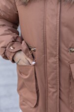 Зимняя куртка-парка Mila Nova К-401 терракот — изображение 3