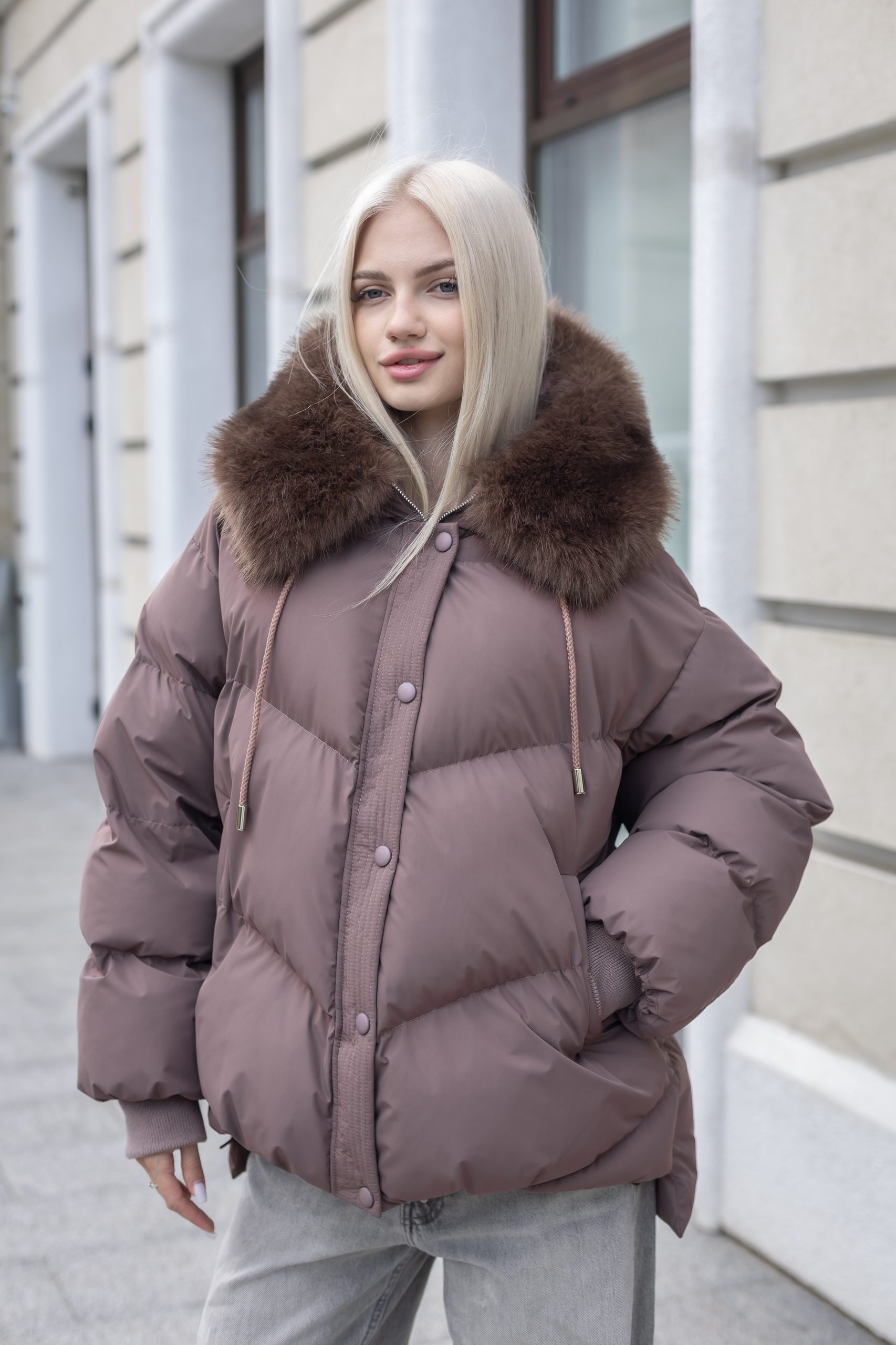 Зимняя куртка Mila Nova К-394 капучино