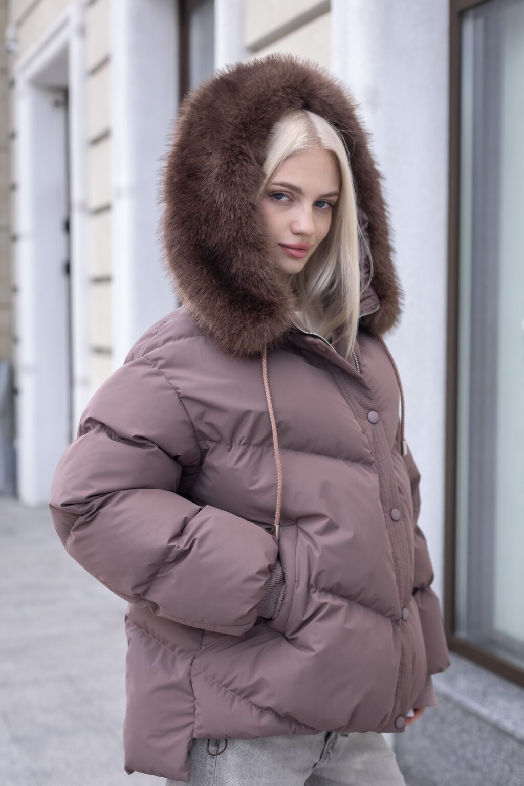 Зимняя куртка Mila Nova К-394 капучино — изображение 3