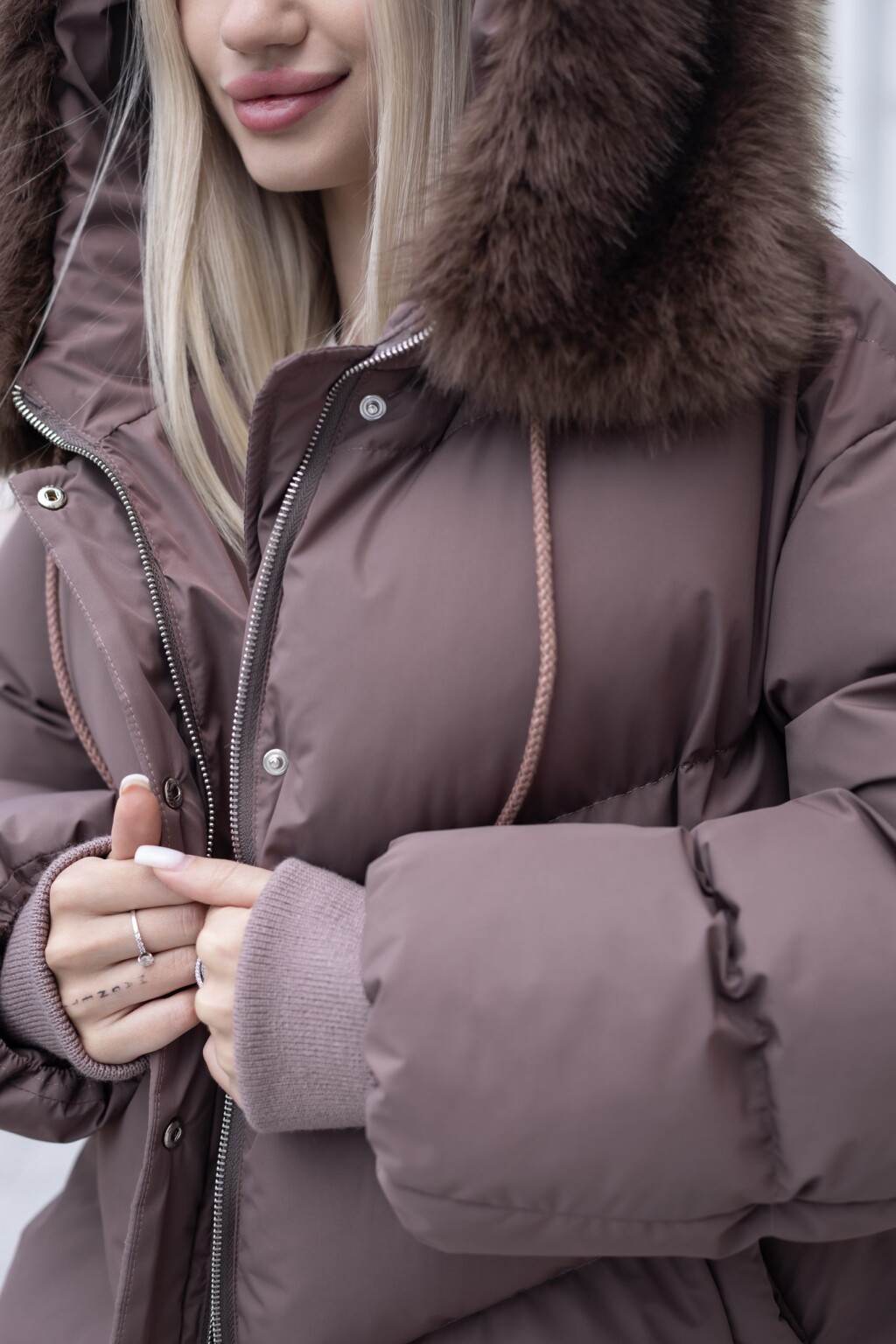 Зимняя куртка Mila Nova К-394 капучино — изображение 5