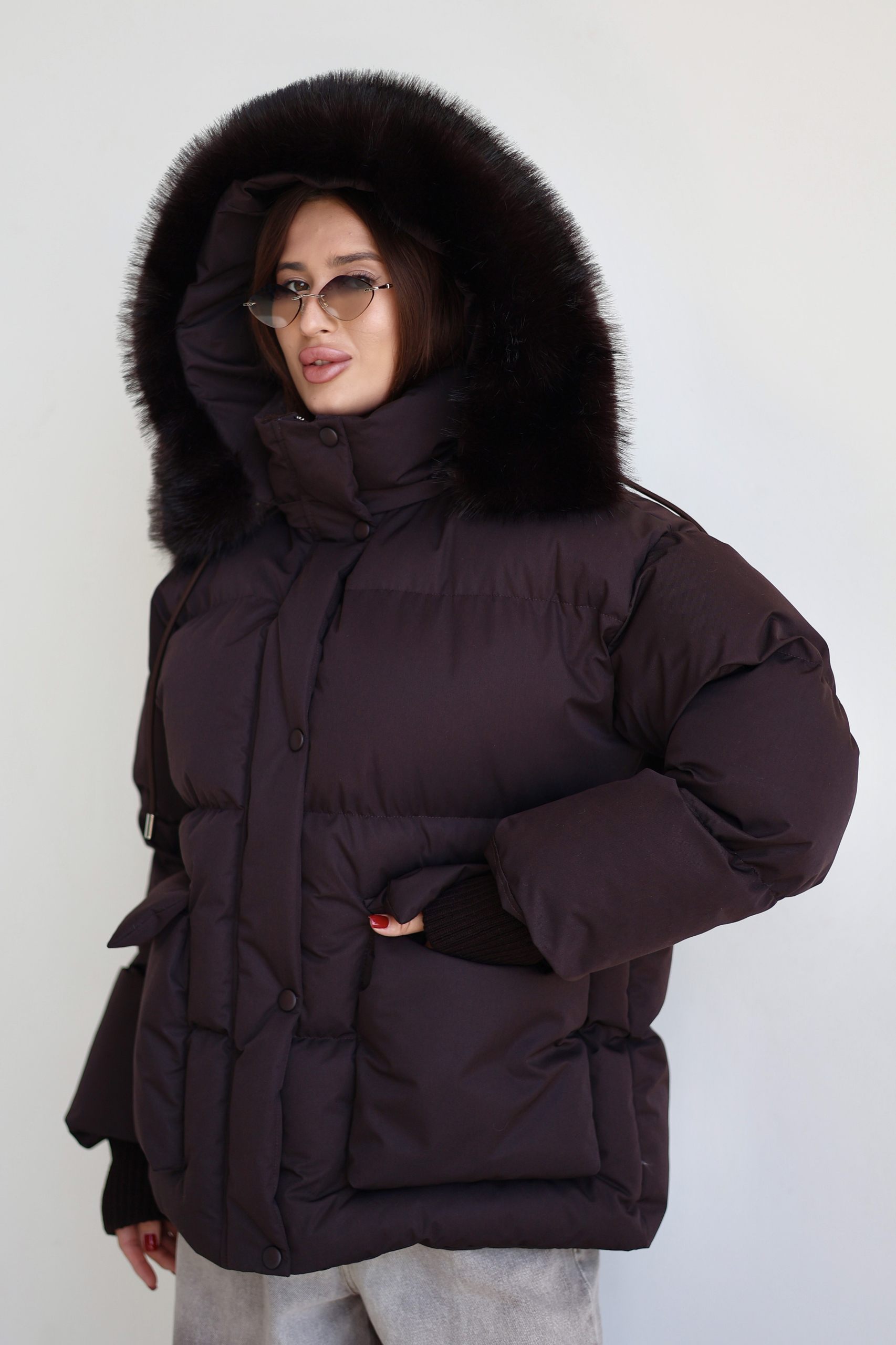 Зимняя куртка Mila Nova К-397 шоколад