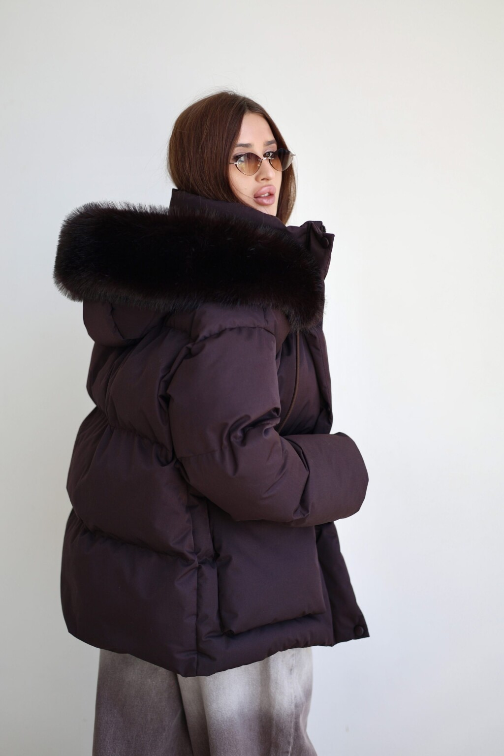 Зимняя куртка Mila Nova К-397 шоколад — изображение 3
