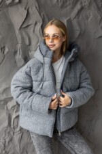 Зимняя куртка Mila Nova К-339 серый — изображение 5