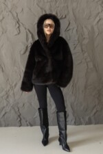 Зимняя шуба Mila Nova ПВ-407 темно-сшоколадный — изображение 4
